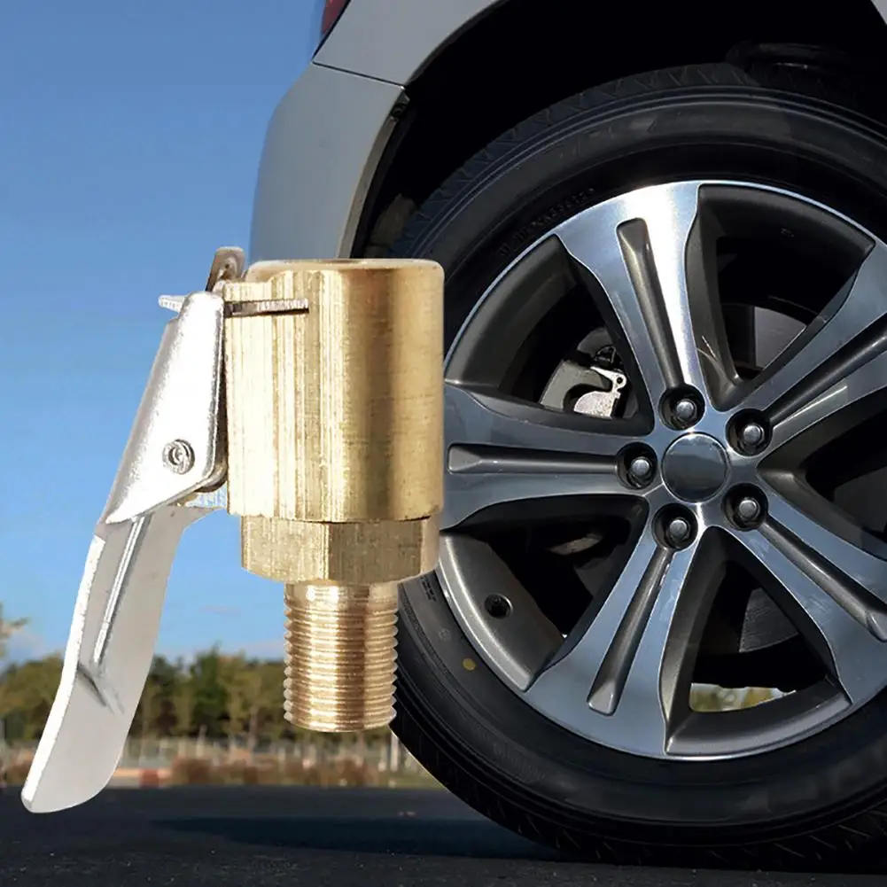 

Car Truck Tyre Tire Inflator Valve Air Pump Clip Nozzle Metal Adapter Connector