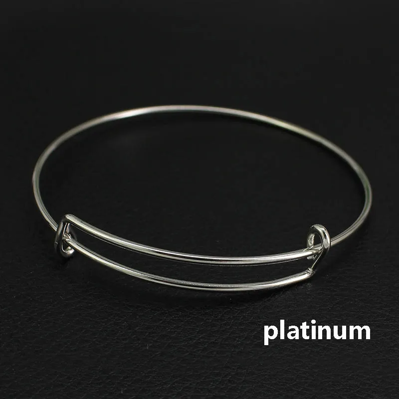 Очаровательный расширяющийся браслет на запястье DIY очаровательный провод регулируемый браслет для женщин подарок для взрослых 10 шт в партии золотой серебряный цвет - Окраска металла: platinum