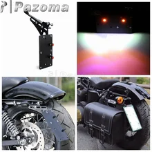 Black Motorcycle Tail Light Side Mount License Plate Bracket for Harley XL883 XL1200 Iron883 Black Motorcycle Tail Light Side Mount License Plate Bracket for Harley XL883 XL1200 Iron883