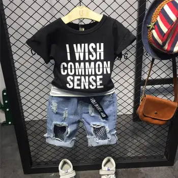 

Boys Clothes 2019 Summer Style Boys Clothing Sets Letter T-shirt+boys Clothes Summe 2Pcs for Kids Clothes 2-6Years Children