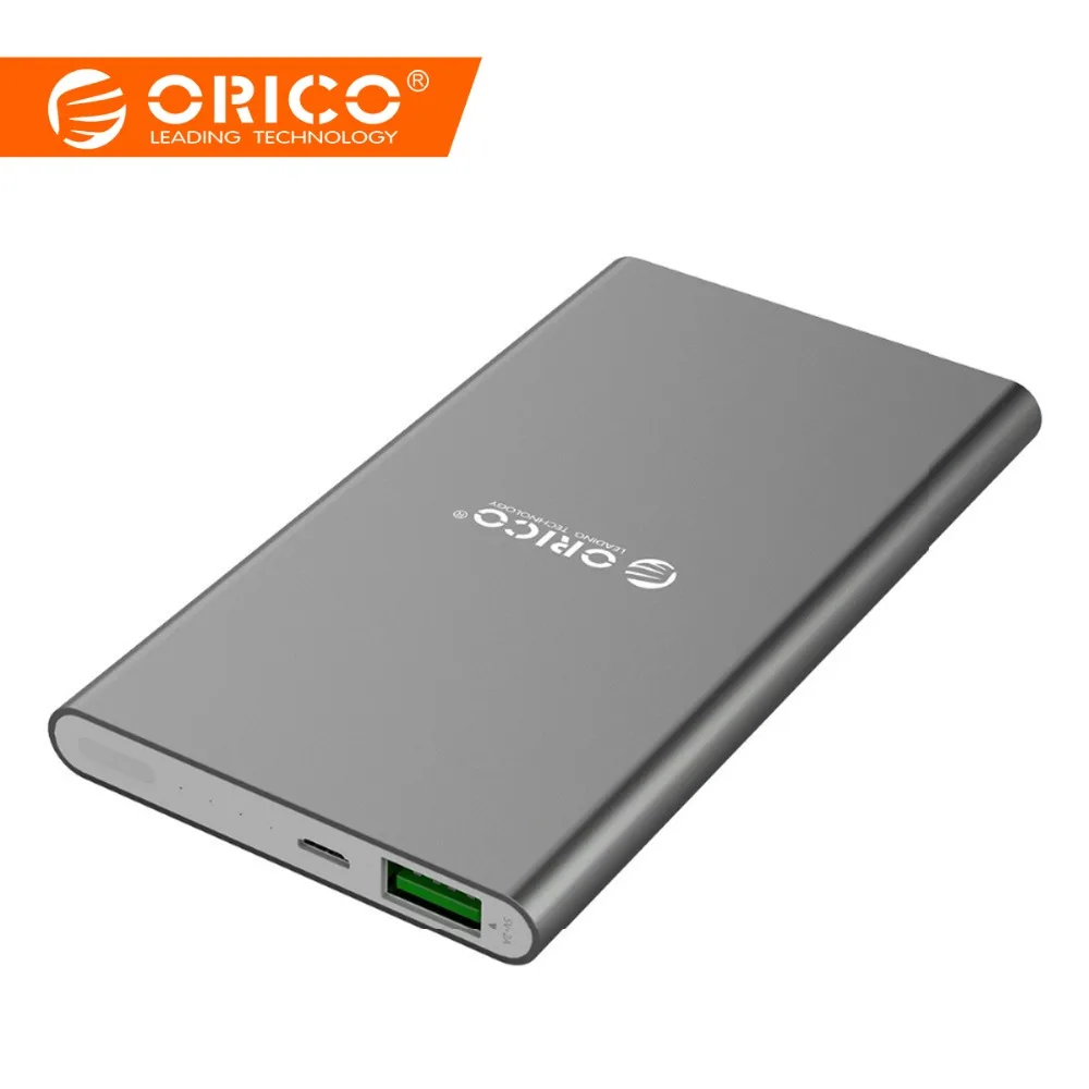 

ORICO 5000mAh Power Bank 5V 2A External Battery Charger Aluminum Alloy LED Powerbank for Samsung Xiaomi Phones Tablets