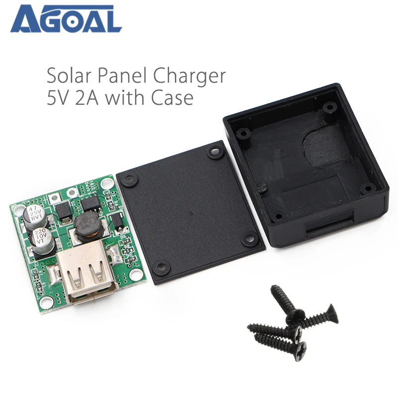 

DIY KIT 5V 2A output for phone Voltage Regulator Junction Box for Solar Panel Charger Kit With case cover box