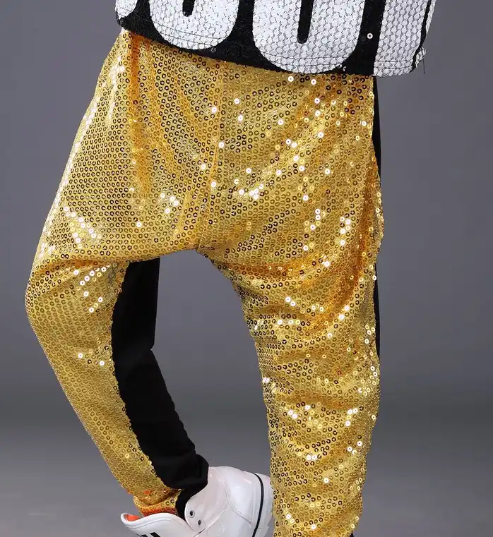 Gold sequin sweatpants Clearance