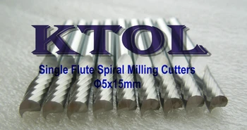 

5 x15mm Single Flute Spiral End Milling Tungsten Carbide Cutting Tools,CNC Router Woodworking Cutting Tools for Wood Cutter