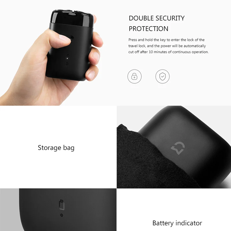 2020 Xiaomi mijia MSX201 электробритва для мужчин вращающаяся на 2 плавающих головки