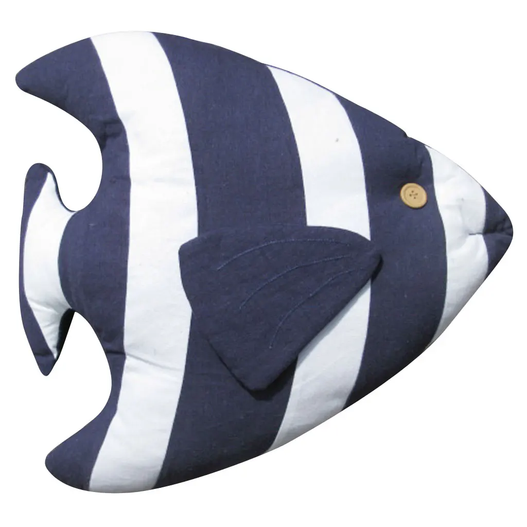 Mediterranean Style Back Cushion Fish Shape Throw Pillow Sofa Seat Pad-Blue