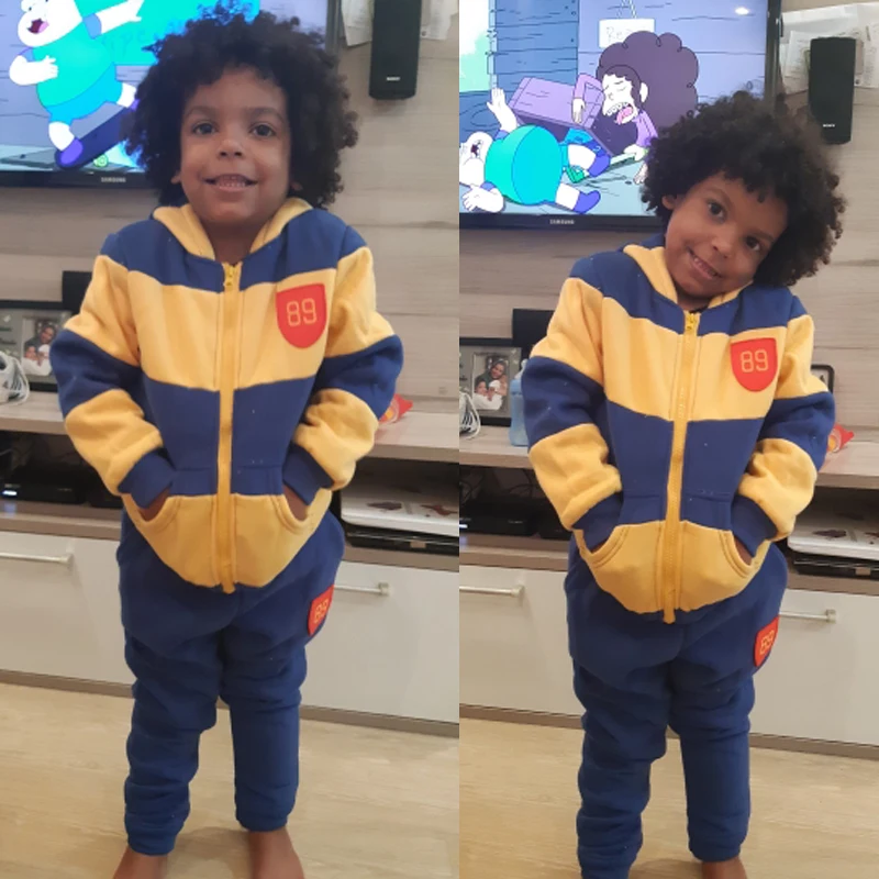 

BOYS 2 pieces sets 2-7 years old Hooded & pants velvet thickening kids clothes set Hot sell boys girls children winter hot sale