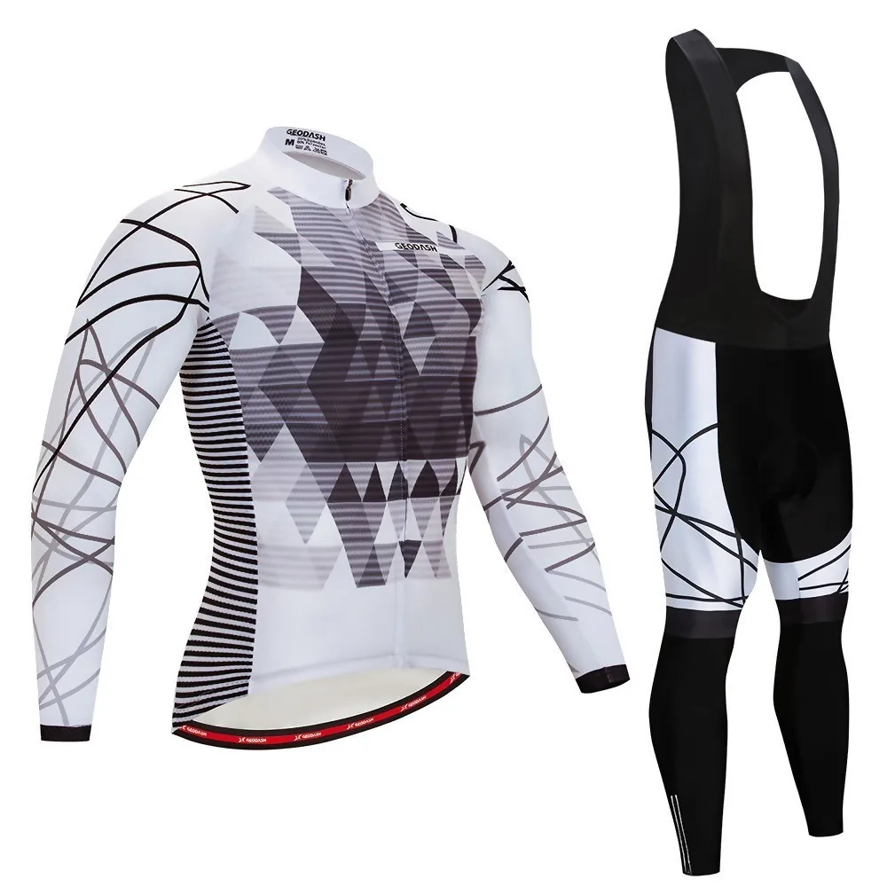 GEODASH высокое качество зимняя одежда для велоспорта термальный флисовый комплект для велоспорта гелевая накладка одежда для велоспорта мужские наборы - Цвет: 3