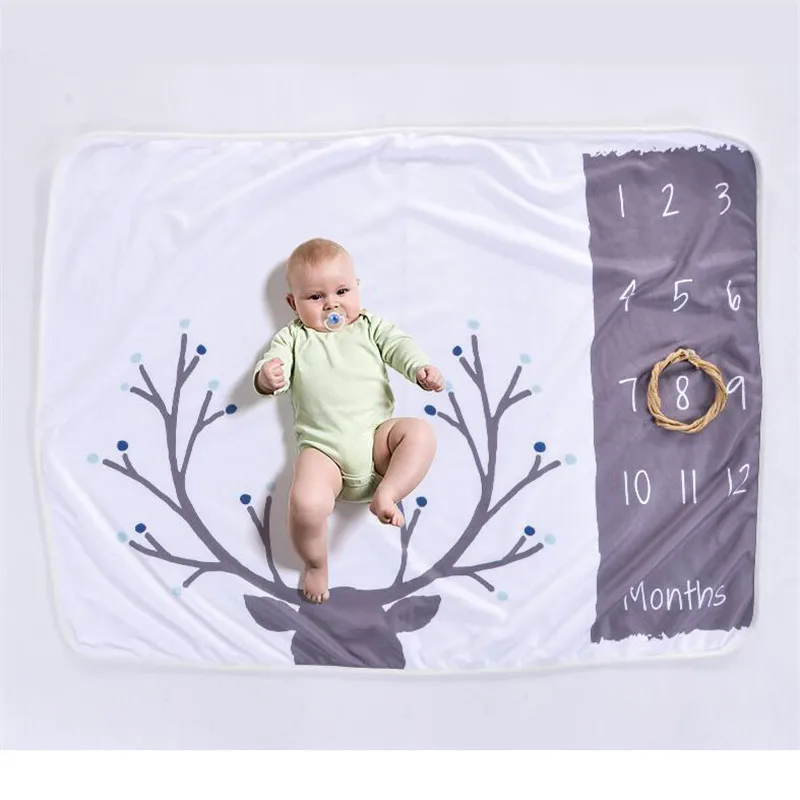 Newborn Baby Milestone Blanket Photo Photography Prop Blankets Backdrop