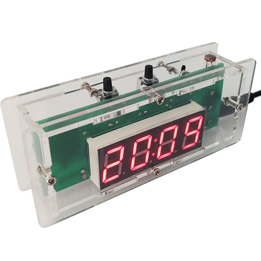 CNIKESIN DIY kit Digital clock Electronic clock C51 microcontroller LED digital temperature control diy clock 3colors (optional)