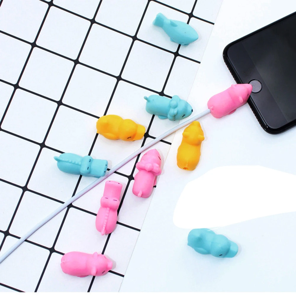 

2018 NEW 2pcs Line Bite for Iphone Cable cord Animal Accessory Protects Cute Protector PH9 Dropshipping