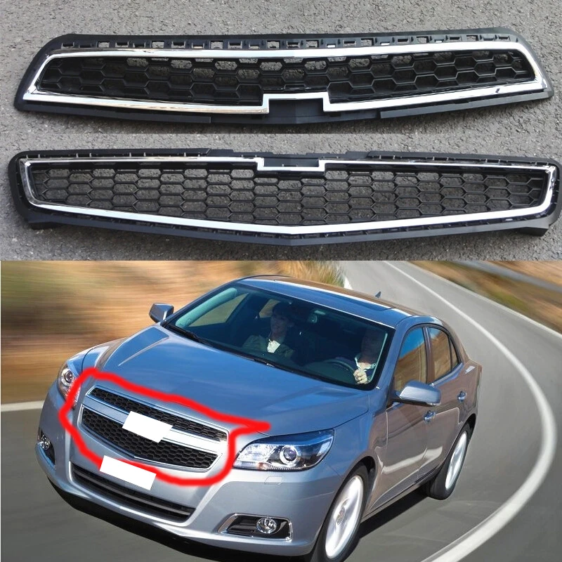 2 шт. для Chevrolet Malibu 2013 верхняя Замена решетки соты передний бампер грили наборы с