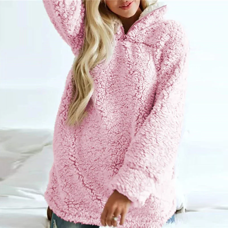 Women Sherpa Pullover Winter Fleece Fluffy Sweater Zipper Turtleneck Pullovers Female Casual Coat Pull Sweaters Women Sherpa Pullover Winter Fleece Fluffy Sweater Zipper Turtleneck Pullovers Female Casual Coat Pull Sweaters