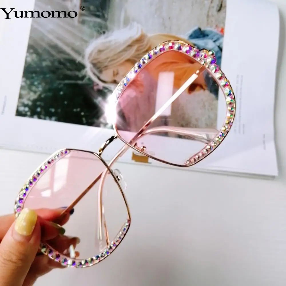 Luxury Oversized Square Sunglasses Women Retro Fashion Brand Designer Vintage Gradient Reflective UV400 Shades Oculos De Sol