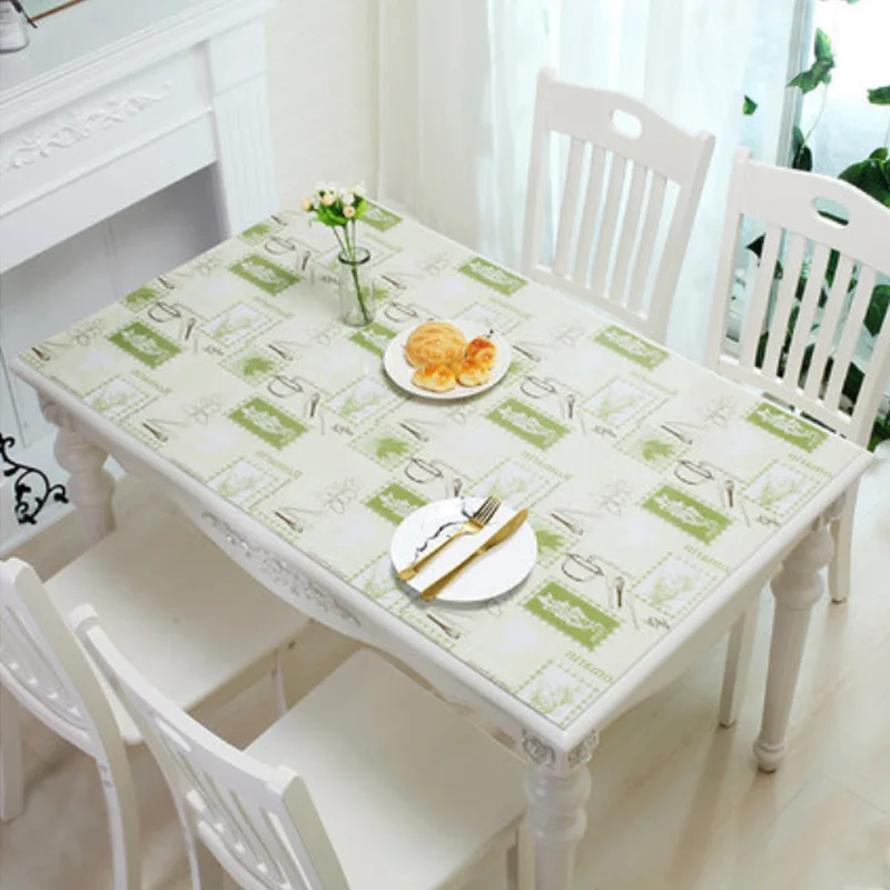 

HAZY PVC Transparent Lovely Tablecloth Waterproof Oil-proof Coffee Table Mat Protector Desk Pad Dining Table Cover for Kitchen