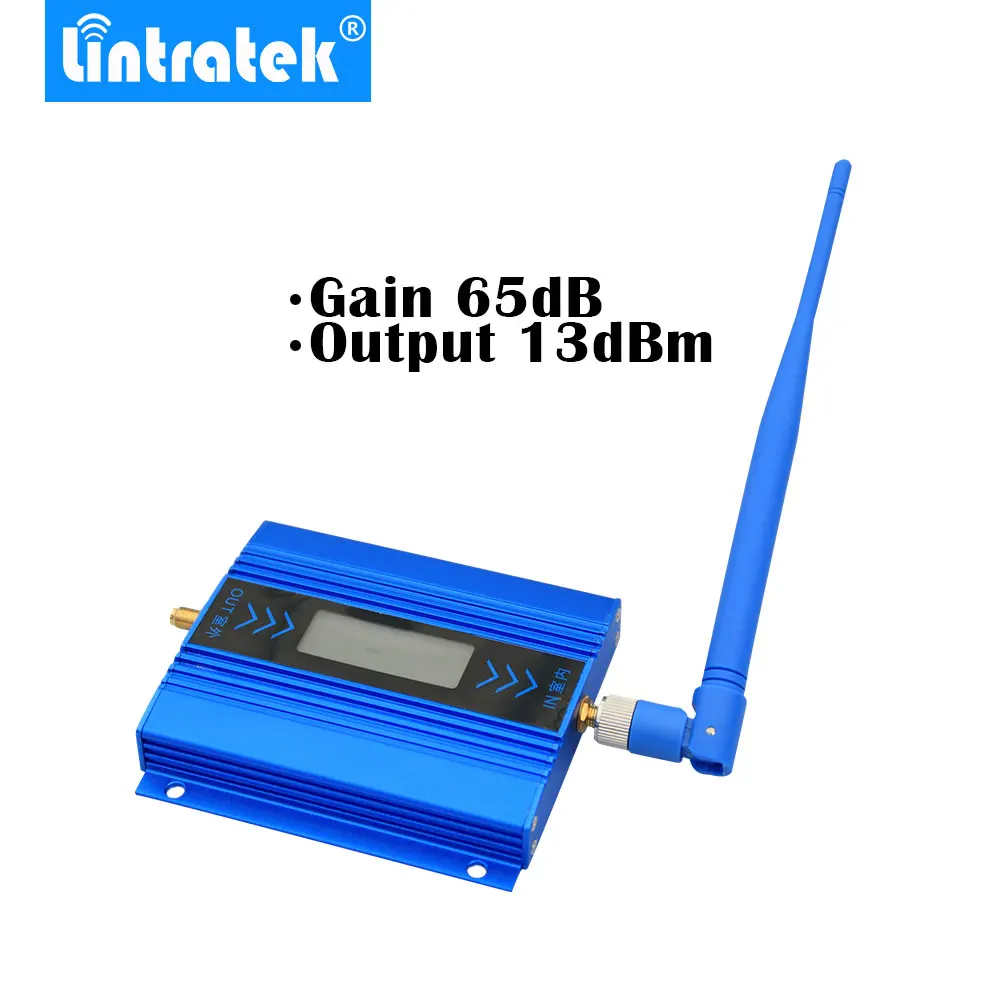 Lintratek pantalla LCD Mini repetidor GSM 900MHz para móvil teléfono GSM 900 amplificador de señal + Antena Yagi con 10m de Cable - 3