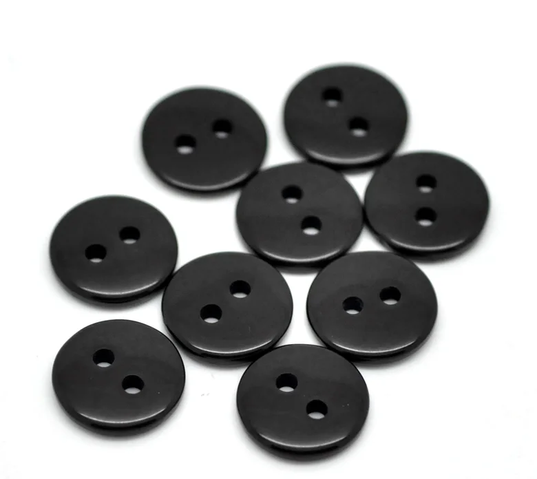 

DoreenBeads Resin Sewing Button Scrapbooking Round Black 2 Holes 11.0mm( 3/8")Dia,45 PCs 2017 new