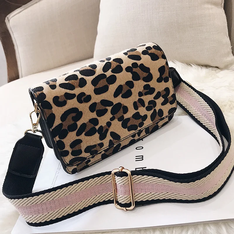 ليوبارد طباعة صغيرة رفرف حقائب للنساء 2018 الشتاء Crossbody أكياس سيدة الكتف اليد حقيبة حقائب أزياء الرجعية مثير