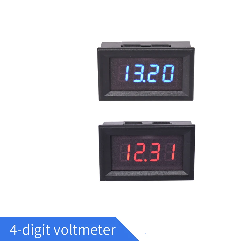 

4 bit Digital Voltmeter DC 3.5V to 30V Digital Voltmeter Voltage Panel Meter Red/Blue For 6V 12V Electromobile Motorcycle Car