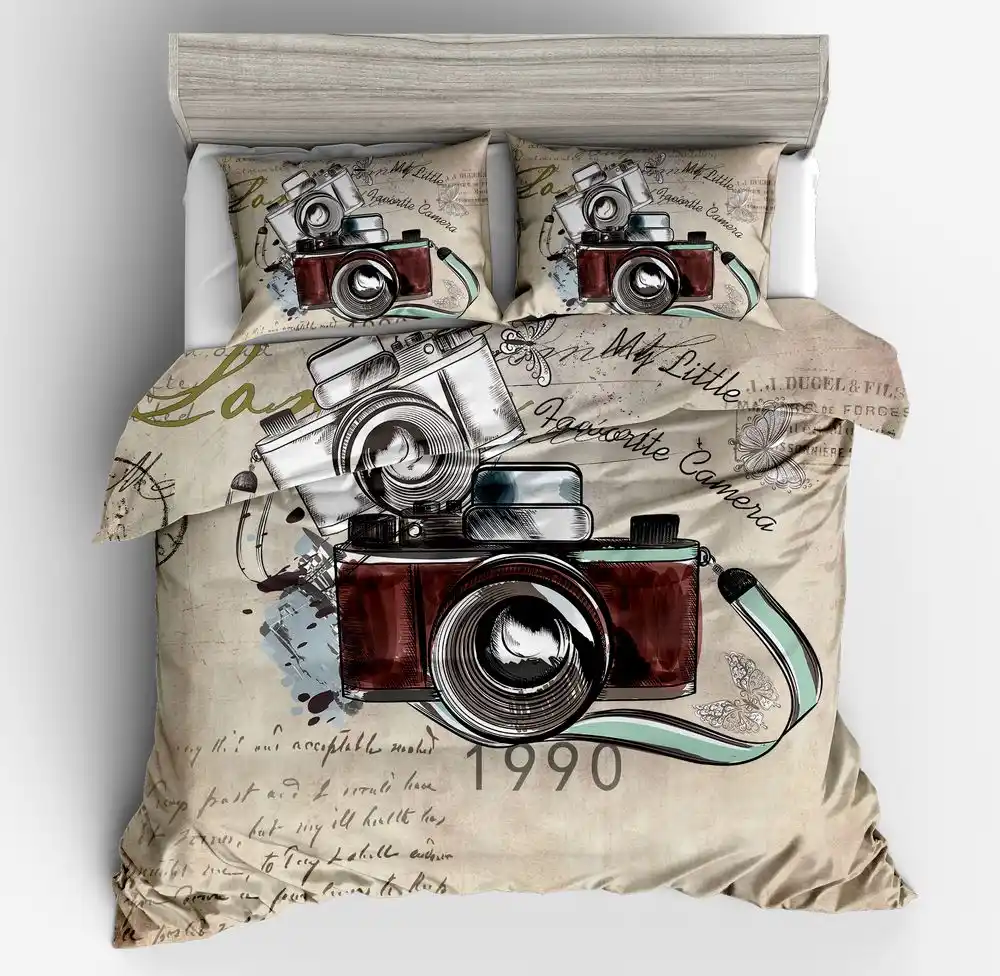 2 3pcs Camera 3d Print Bedding Sets Twin Full Queen King Double