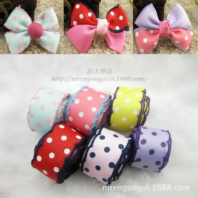 

Fabric Lace Fabric 22mm Children Printing Rib Belt Ribbon Crochet Handmade Hair Bow Accessories