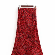 Модные женские A0928T11 Европа и США осень новые печатные боковые молнии эластичные юбки с сердечками, 8078