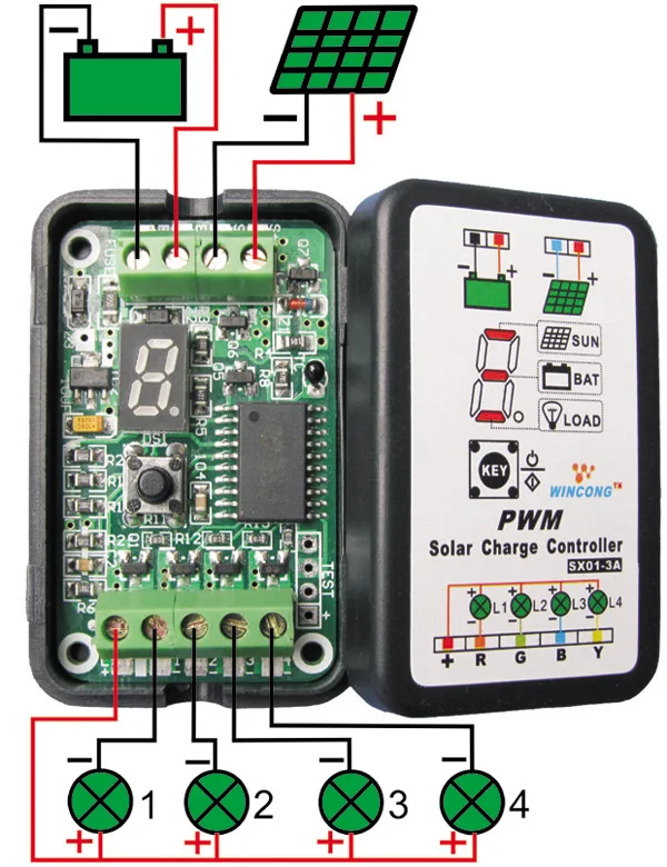 3A Мини Солнечный контроллер заряда, 3 V/6 V/12 V автоматический датчик PV