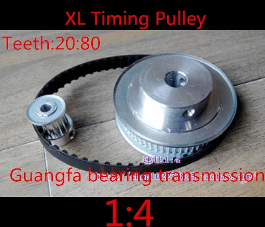

1 pair XL 4:1 or 1:4 Timing Pulleys 20 teeth and 80 teeth belt width 10mm CNC Engraving Machine Parts