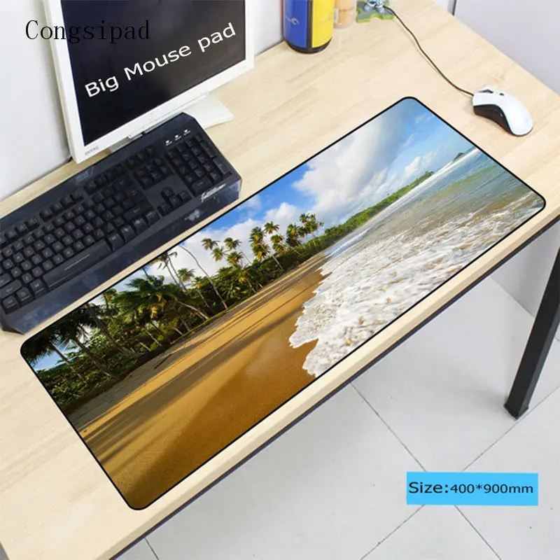 Congsipad Beach Palm Large Gaming Mouse Pad Locking Edge Mousepad Speed/Control Mouse Mat For CS GO League of Leg Dota 11 Size