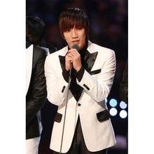 Смокинг цвета слоновой кости куртка черный заостренный лацкан черный карман черные брюки на заказ, сшитые на заказ, белый цвет слоновой кости свадебные костюмы для мужчин