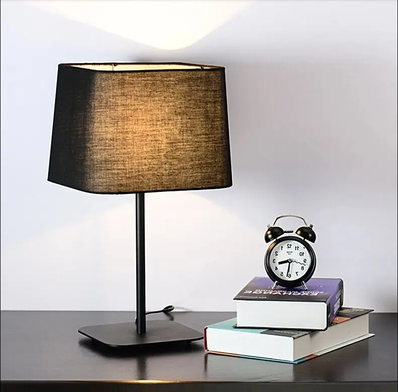 

Home Restaurant Hotel Simple White Table Lamp Bedroom Bedside Warm Desk Lamp Children's Study Fabric Table Lamp