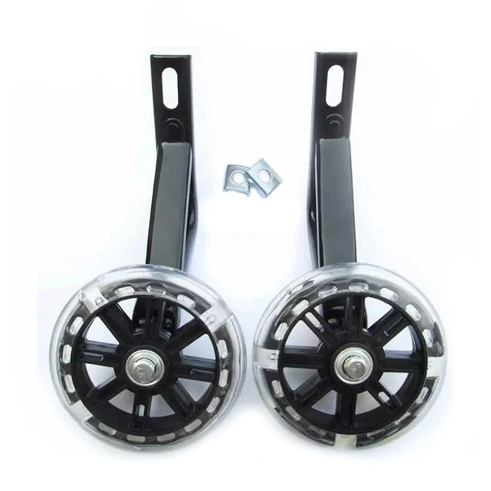 

Newly 1 Pair Children Kids Bicycle Bike Training Wheels Flash Stabilisers Safe For Cycling Balance BN99