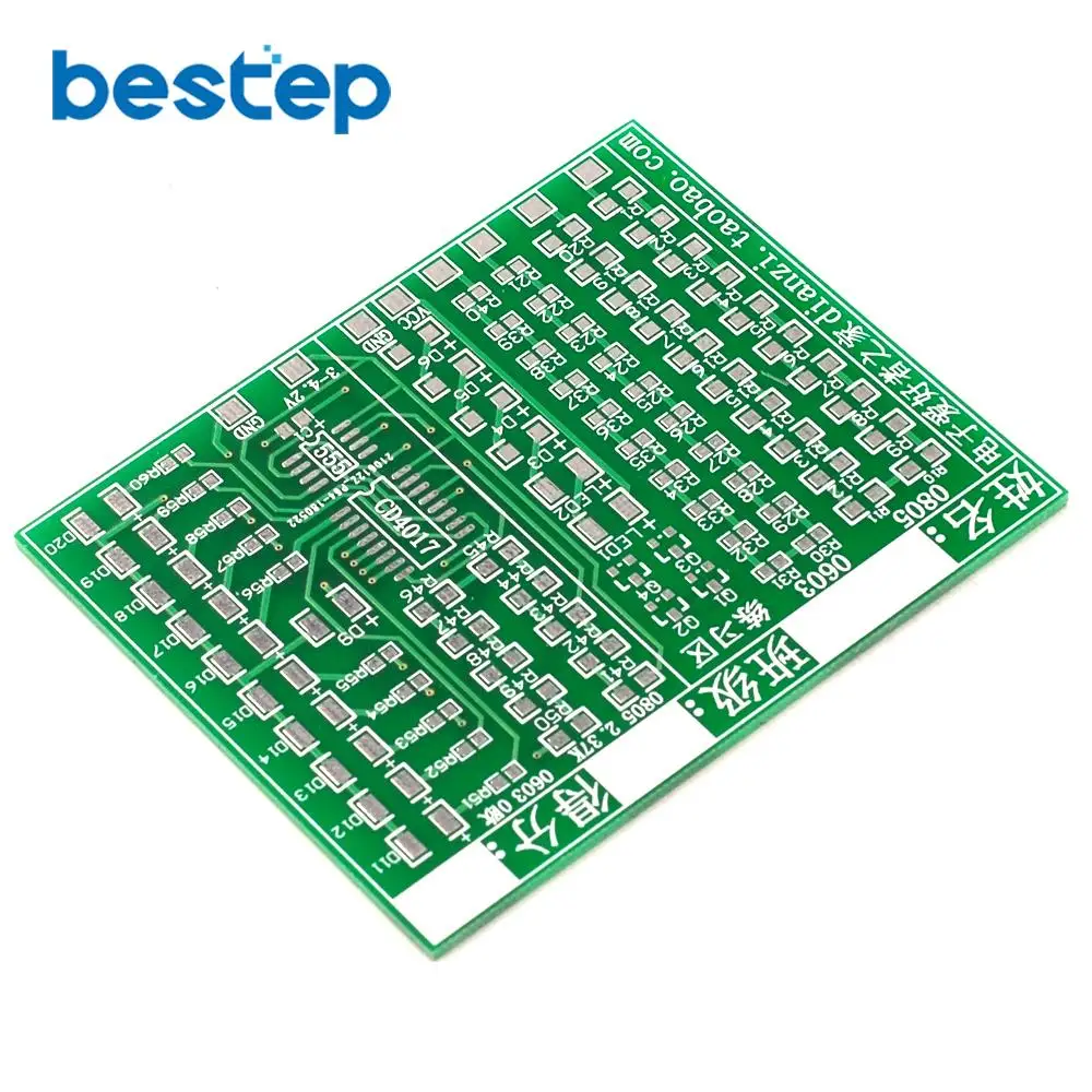 (Welding practice) SMD Component Board CD4017 Water Light Kit Skills Training Entry Electronic Training Parts