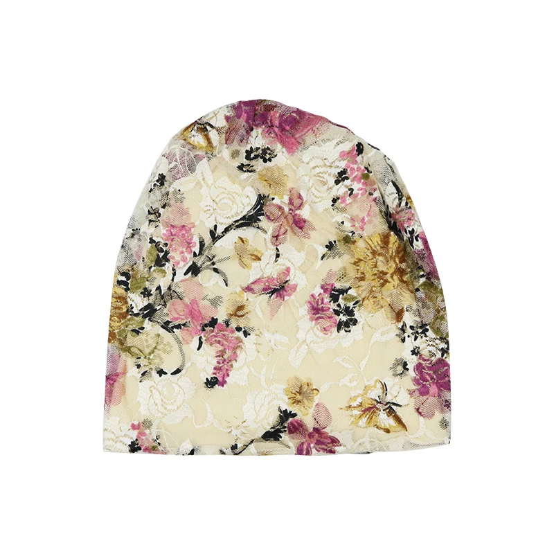 Новые шапки для женщин Осень Зима тонкая шапочка Женская Gorro Feminino вязаная шапка кружевная шляпка с цветком модные вязаные шапочки бини