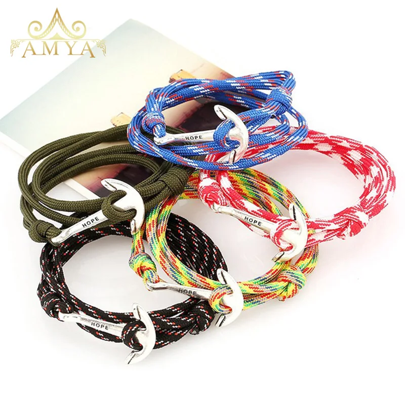 5 ألوان حبل سلسلة Paracord سوار الأزياء والمجوهرات سبائك الفضة نأمل مرساة سوار متعدد الطبقات للنساء الرجال الصداقة هدية 5 ألوان حبل سلسلة Paracord سوار الأزياء والمجوهرات سبائك الفضة نأمل مرساة سوار متعدد الطبقات للنساء الرجال الصداقة هدية