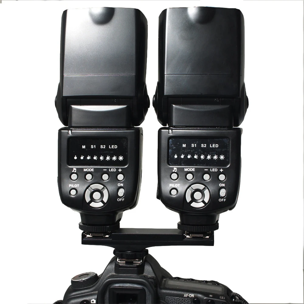 Двойной Горячий башмак Вспышка Кронштейн сплиттер ttl для камеры Speedlite синхронизация шнур кронштейн для Nikon