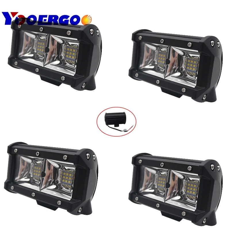 

4pcs 5 inch 54W spot beam offroad 12v 24v DC 4x4 ATV UTV auto waterproof truck boat car offroad led work light for SUV