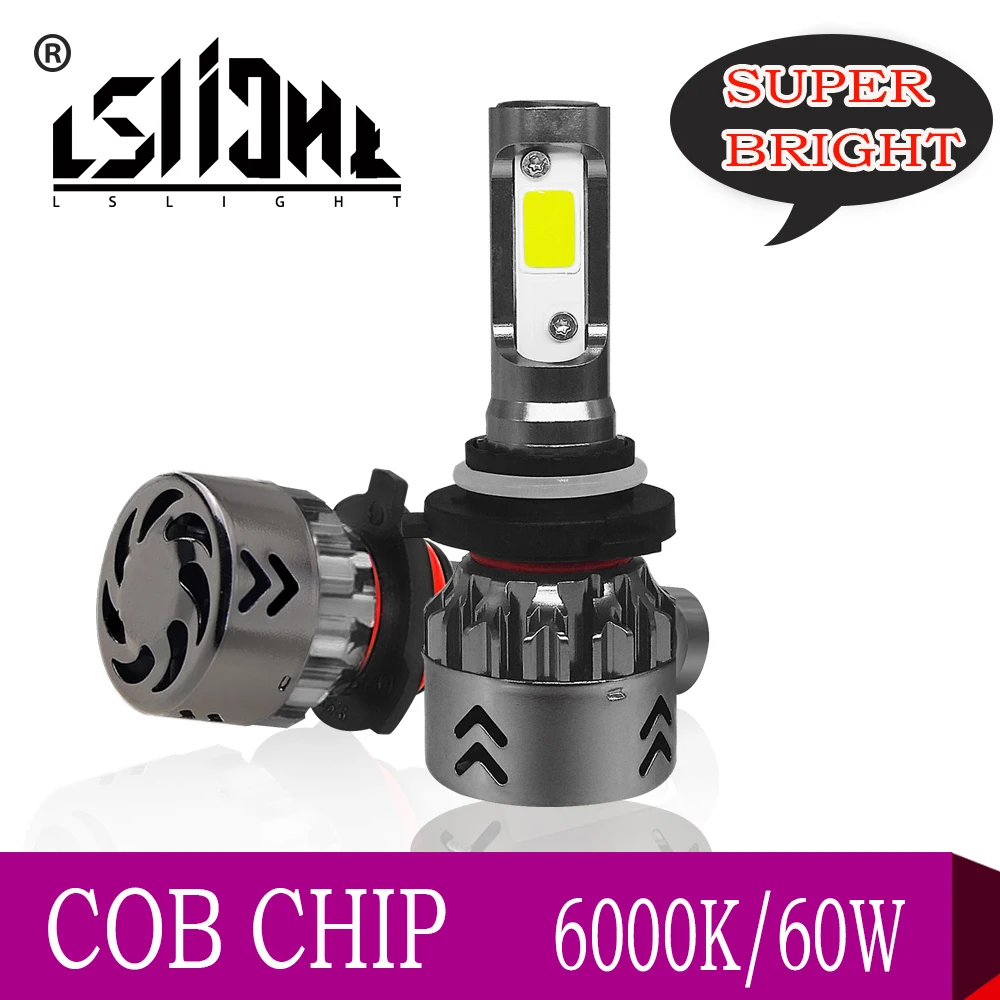 Автомобильные светодиодные лампы LS H4 H7 H8 H11 HB2 HB3 HB4 9005 9006 Turbo 6000K 60 Вт 12 В|Передние