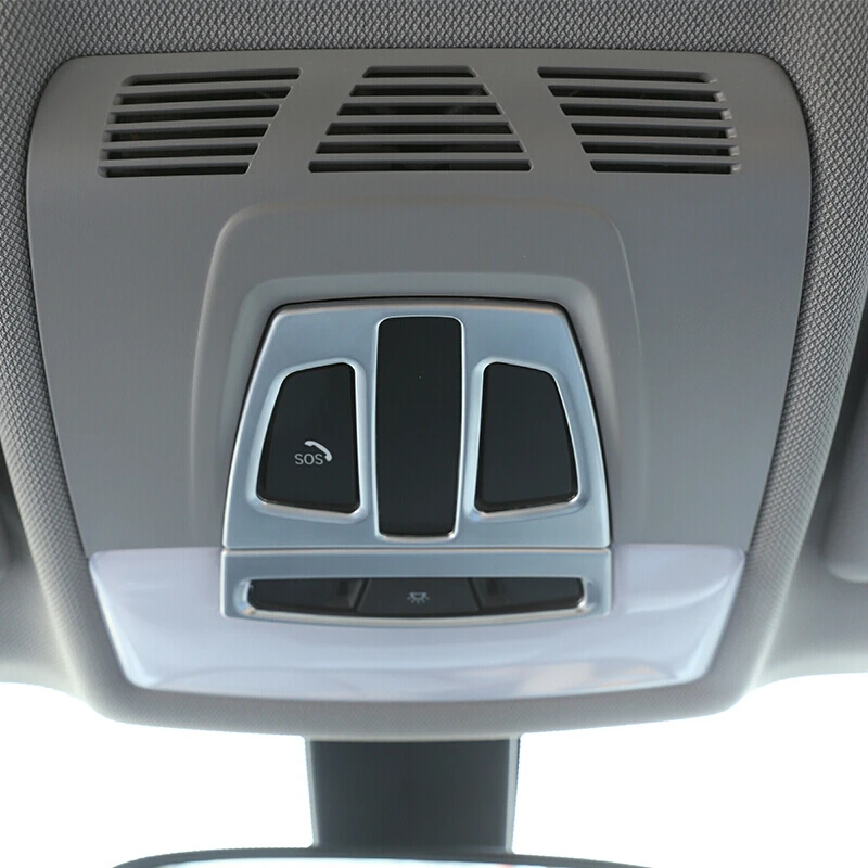 

For BMW X1 F48 2016 2017 2018 Stainless steel Car front reading Lampshade decoration Cover Trim Car Styling Accessories 1pcs