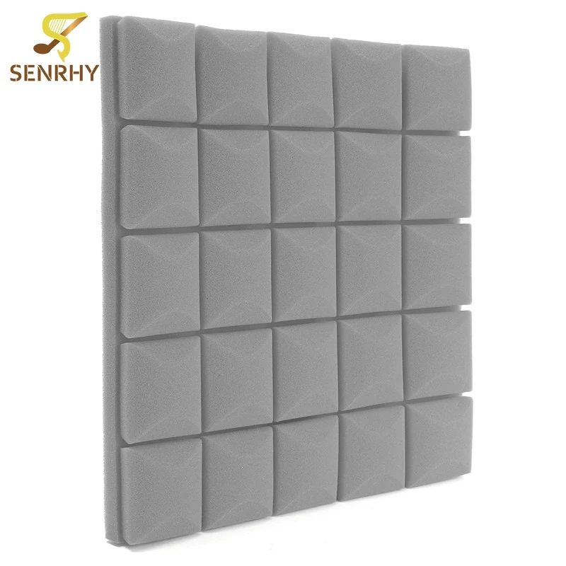 

5PC Gray 500x500x50mm Soundproof Foam Acoustic Sound Stop Absorption Egg Shell Shape Pyramid Studio Sponge Drum Room Accessories