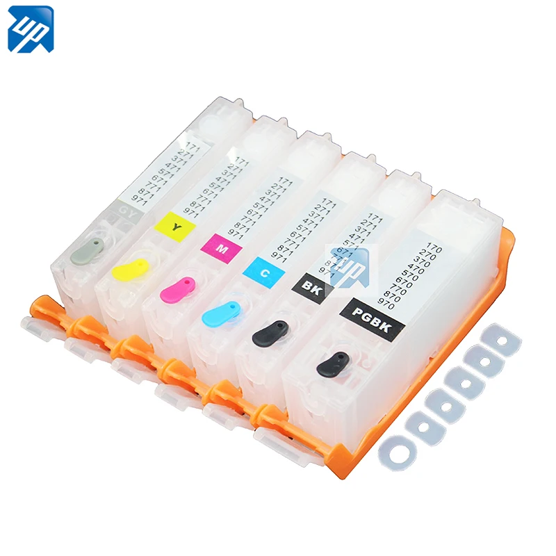 6PCS PGI 570 CLI 571 refillable ink cartridges For canon MG7750 MG7751 MG7752 MG7753 PRINTER