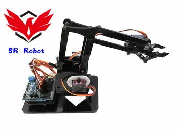 

DIY 4 DOF Mechanical Robot Arm Clamp Clip Paw Handset Claw For Arduino Learning Kit ABB MiniArmUarm RC Bluetooth Android App Toy