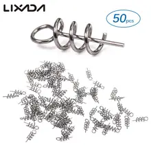 Lixada 50 шт. рыболовные штифты рыболовный крючок инструмент Центрирующие штифты фиксированная защелка иглы пружинный Поворотный замок для мягкой приманки червь