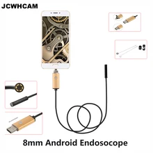 JCWHCAM 8 мм HD 720P 960P 2MP 2 м 5 м 10 м 1 м USB эндоскоп камера для Android IP68 Водонепроницаемая мини-камера для проверки змеи