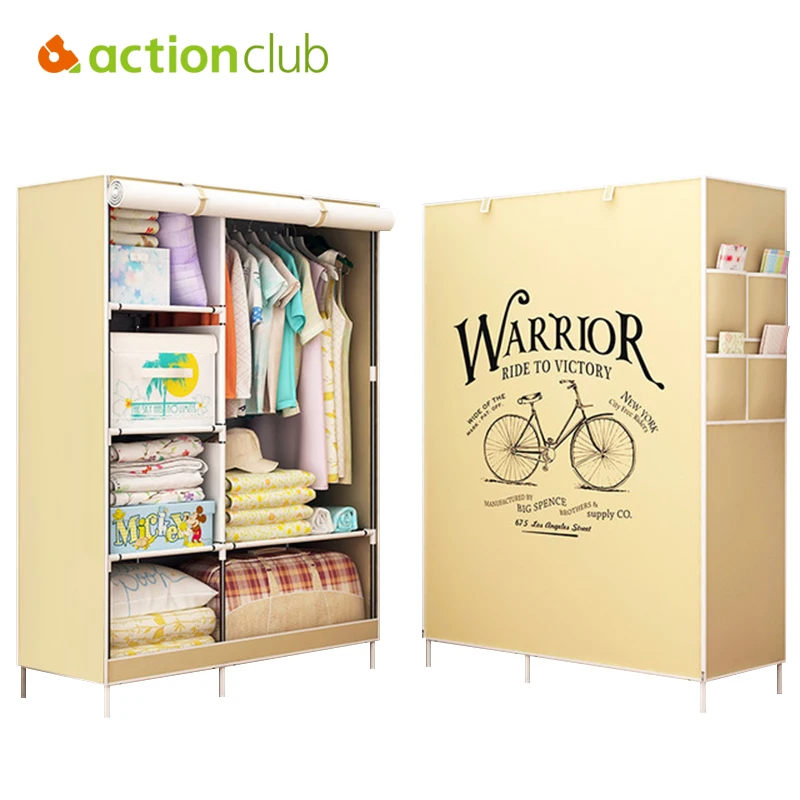 Шкаф для одежды Actionclub нетканый шкаф Тканевый складной Большая полка хранения