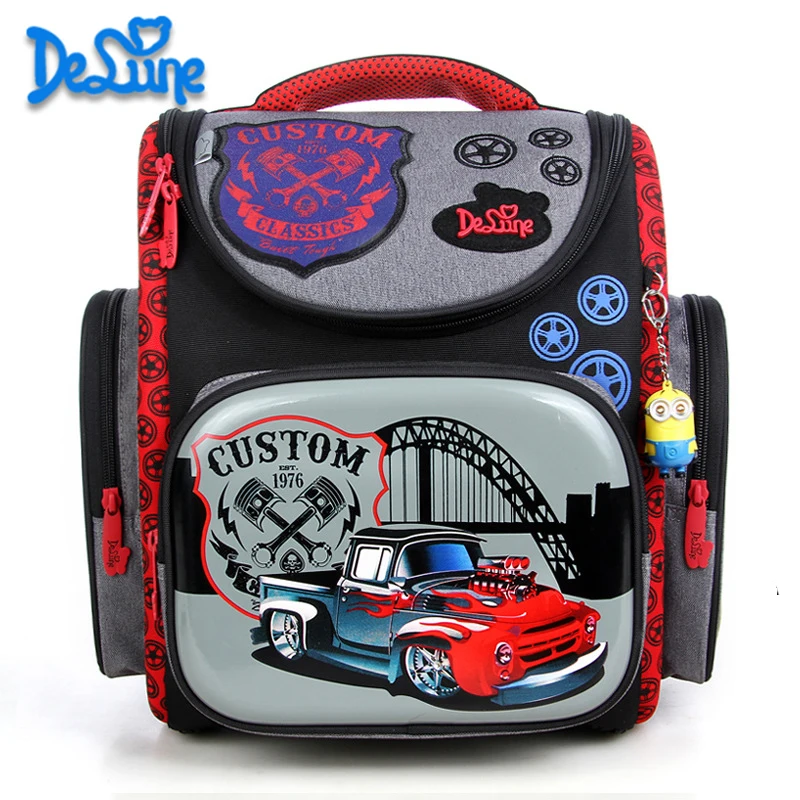 

Delune Brand 1-5 Grade Orthopedic School Bags Pattern For Boys Cars EVA Folded Children Primary School Backpack Mochila Infantil