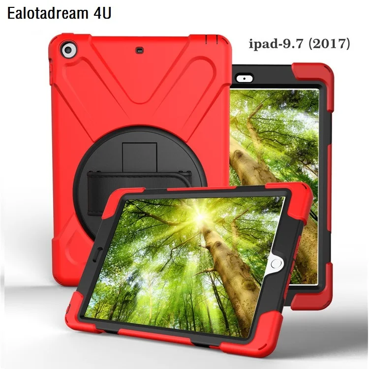 

High Duty Couque for iPad 9.7 2017 A1822 A1823 Case Shockproof Stand Silicon PC Funda for iPad 2017 9.7 A1822 A1823 Armor Case