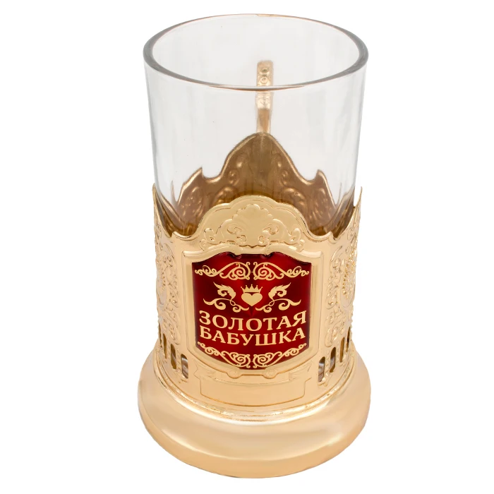 Free shipping Archaize metal souvenir.coffee golden cup saucer.glass