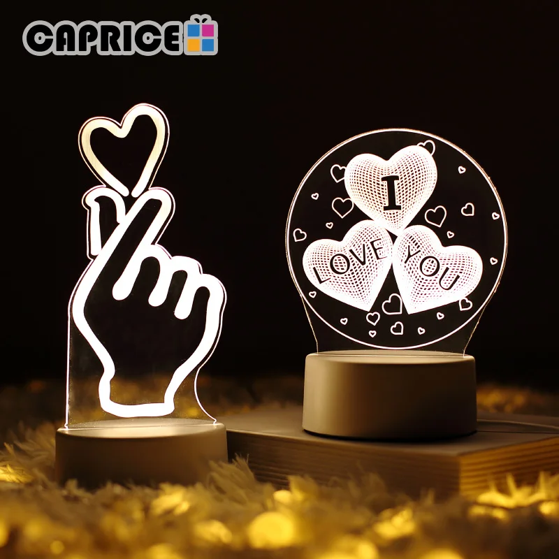 Lámpara LED 3D lámparas de mesa Luz USB para niños bonita para sala de estar lámpara de escritorio mesita de noche dormitorio Tafellamp decoración del hogar d-3dtd