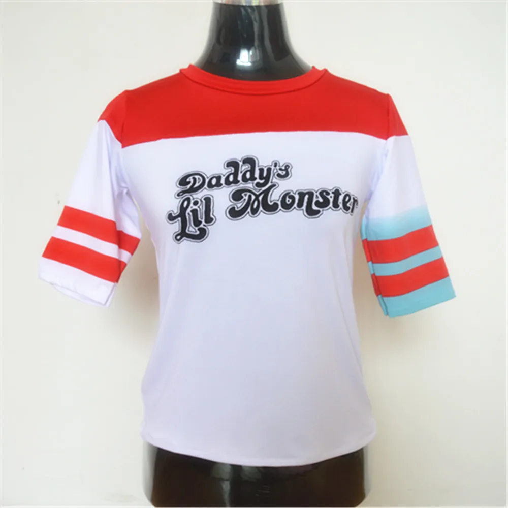 

Suicide Squad Harley Quinn Daddy's Lil Monster T Shirt 2016 Harley Quinn Cosplay Costume Women Tee